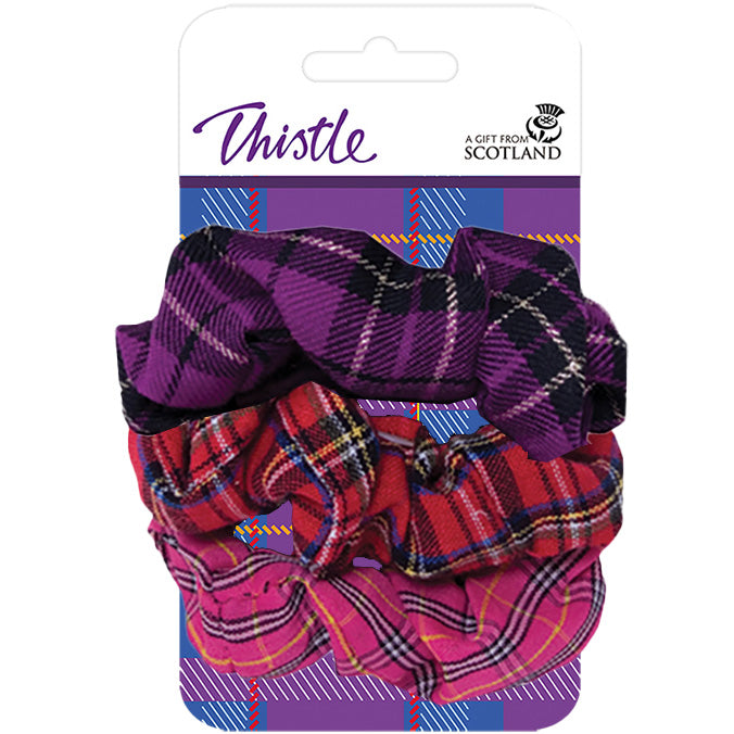 Assorted Tartan Hair Scrunchies x 3