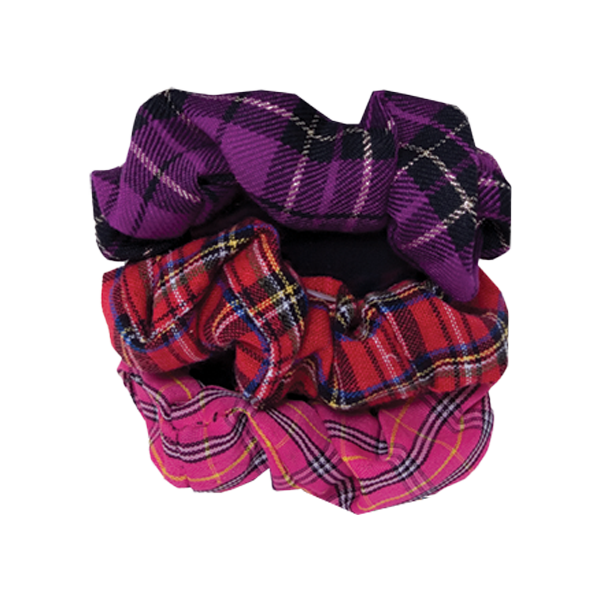 Assorted Tartan Hair Scrunchies x 3
