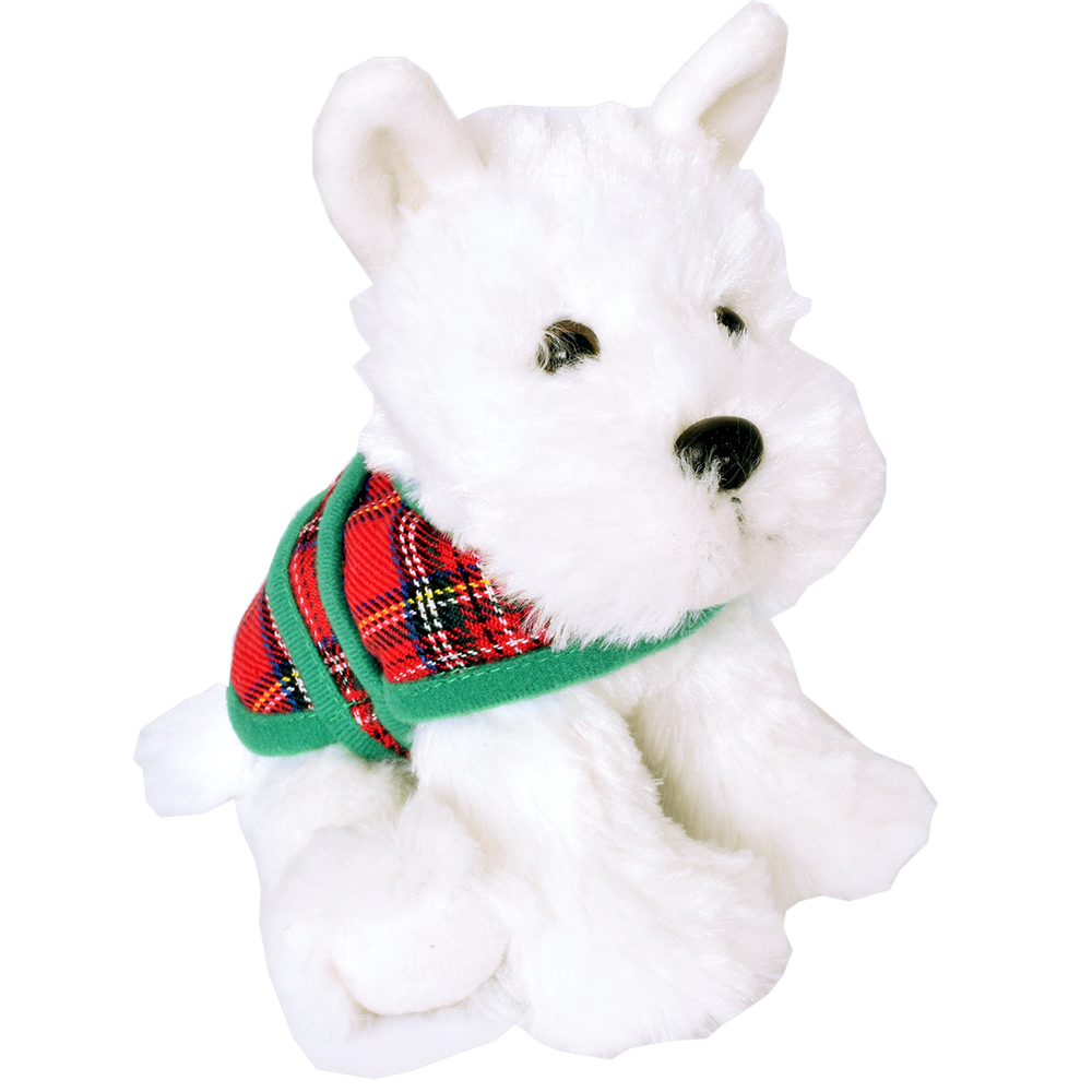 Westie with Tartan Jacket - Sitting