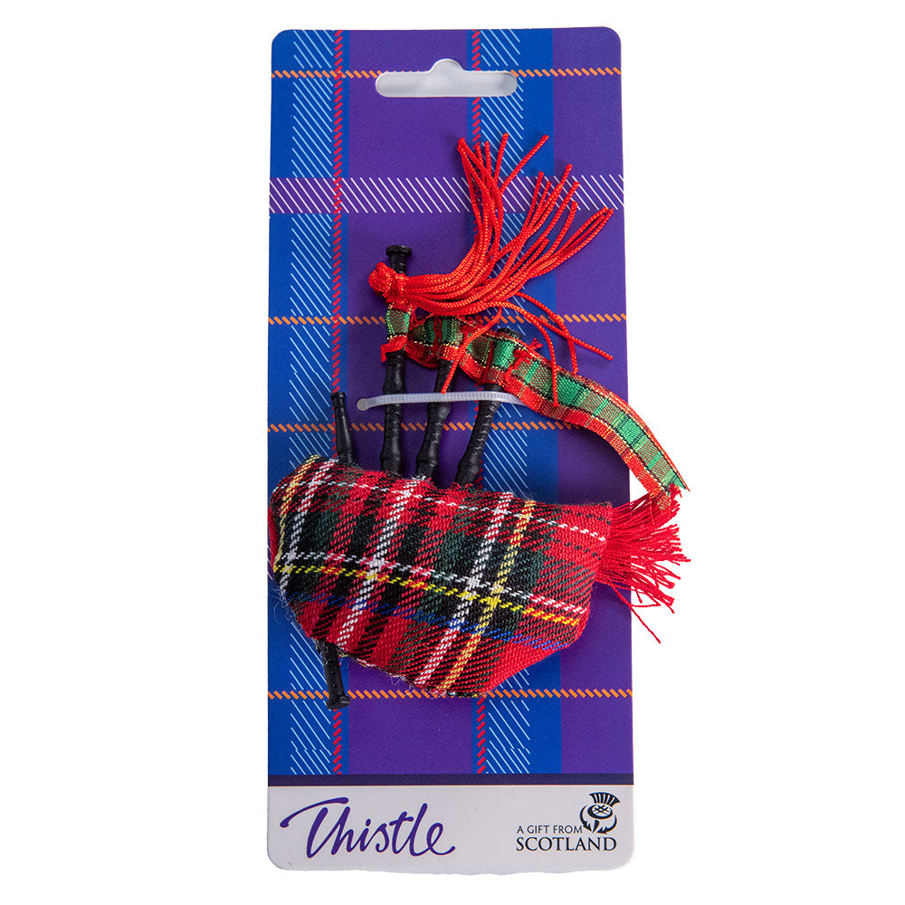 Musical Bagpipe Magnet - Red Tartan