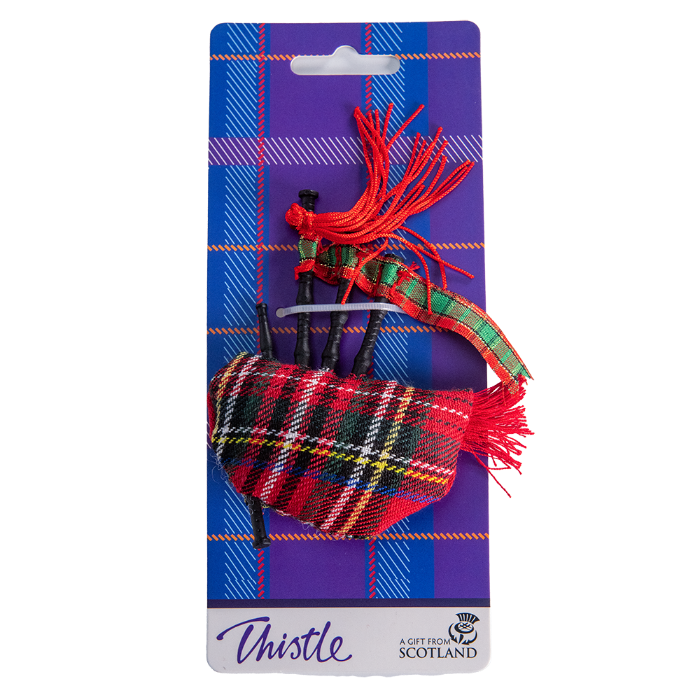 Musical Bagpipe Magnet - Red Tartan