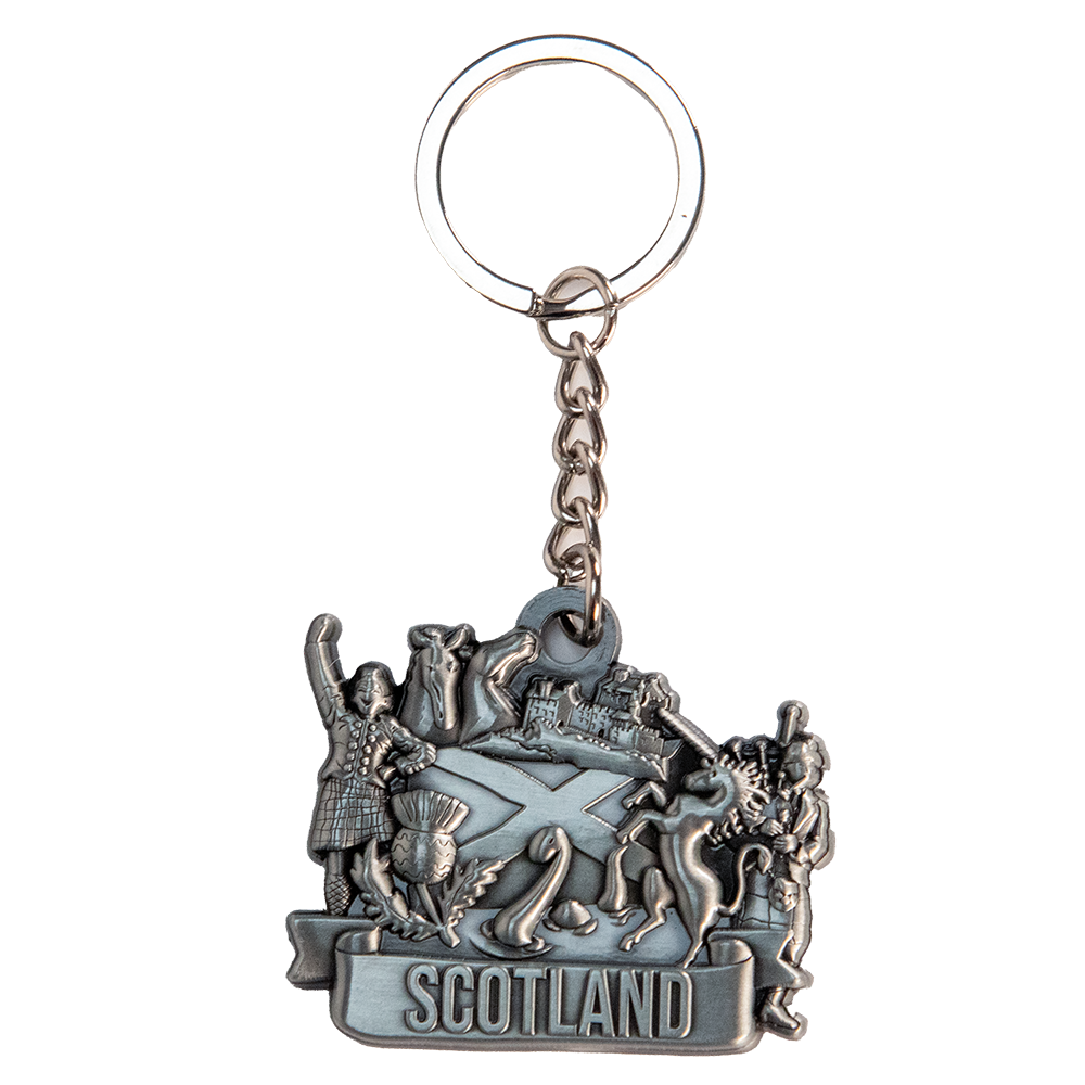 Scotland Piper Collage Keyring