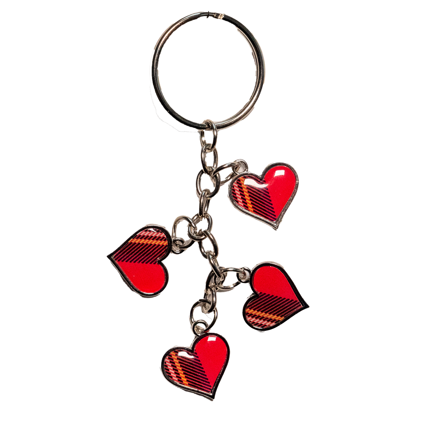 Tartan Heart Charm Keyring
