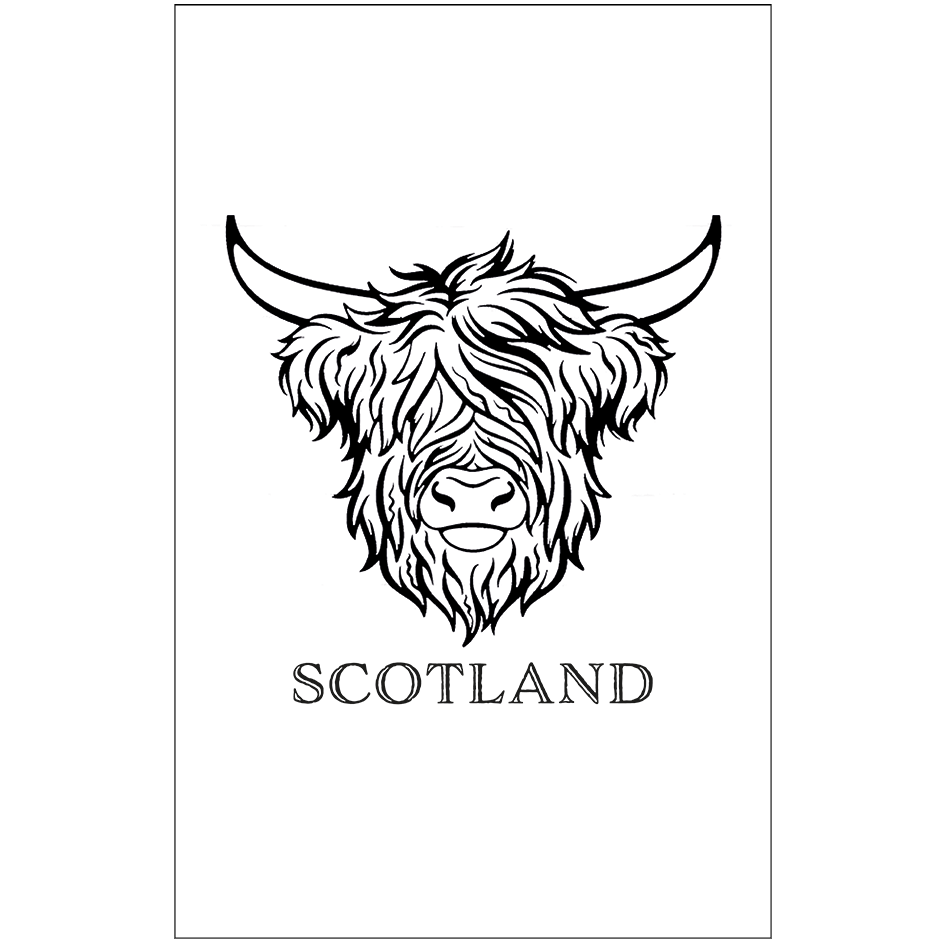 Highland Coo Tea Towel
