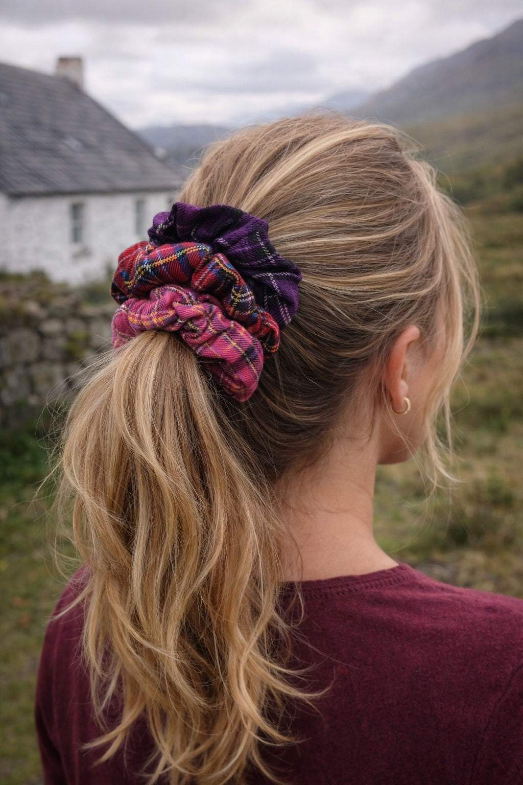 Assorted Tartan Hair Scrunchies x 3