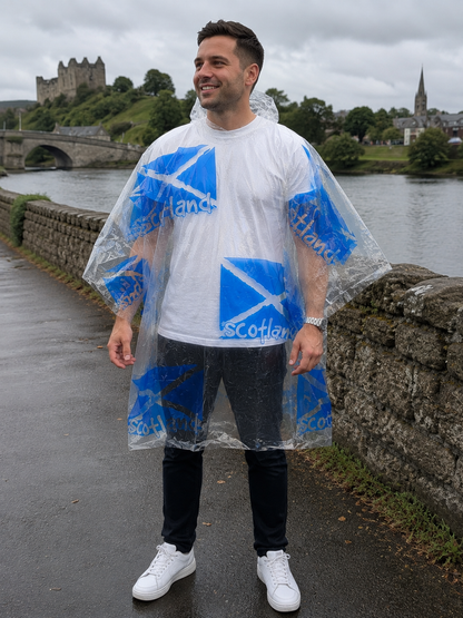 6 Pack - Saltire Scotland Rain Ponchos