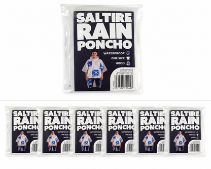 6 Pack - Saltire Scotland Rain Ponchos