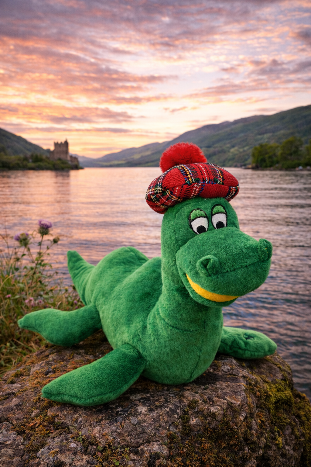 Nessie with Tartan Hat