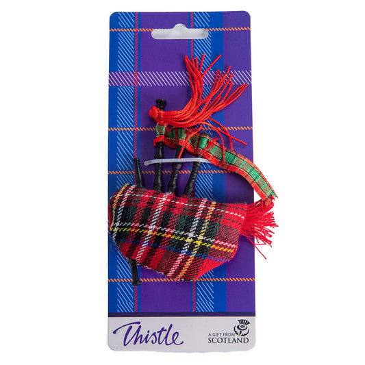 Musical Bagpipe Magnet - Red Tartan