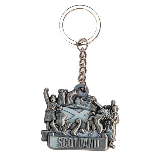 Scotland Piper Collage Keyring