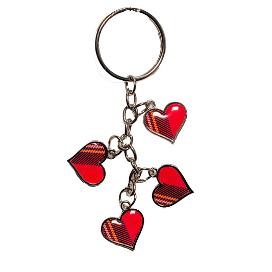Tartan Heart Charm Keyring