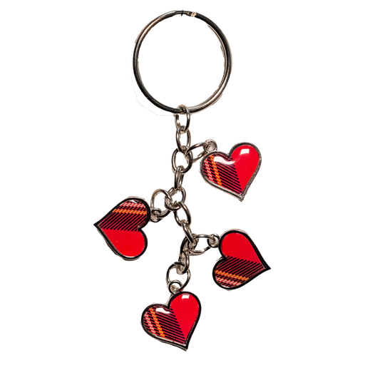 Tartan Heart Charm Keyring