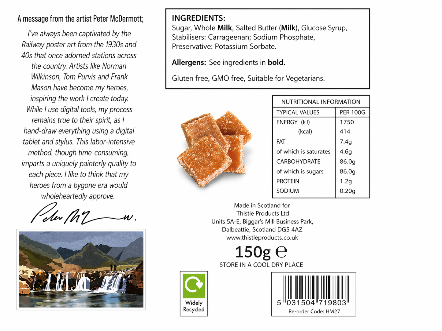 Scenic Scotland Butter Tablet (150g)