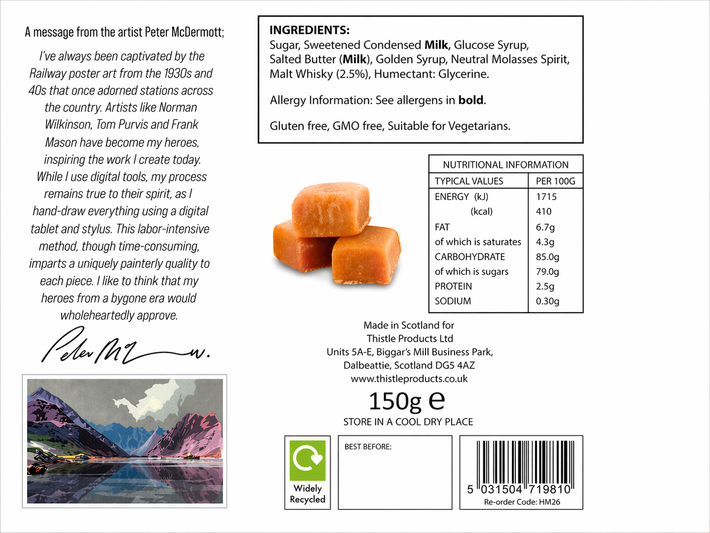 Scenic Scotland Malt Whisky Fudge (150g)
