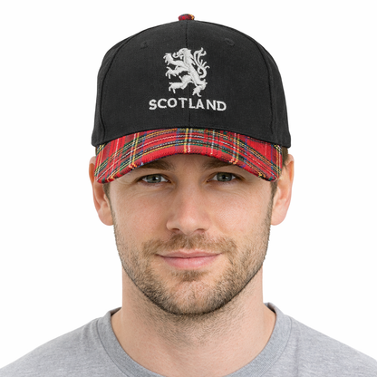 Red Tartan Lion Rampant Baseball Cap