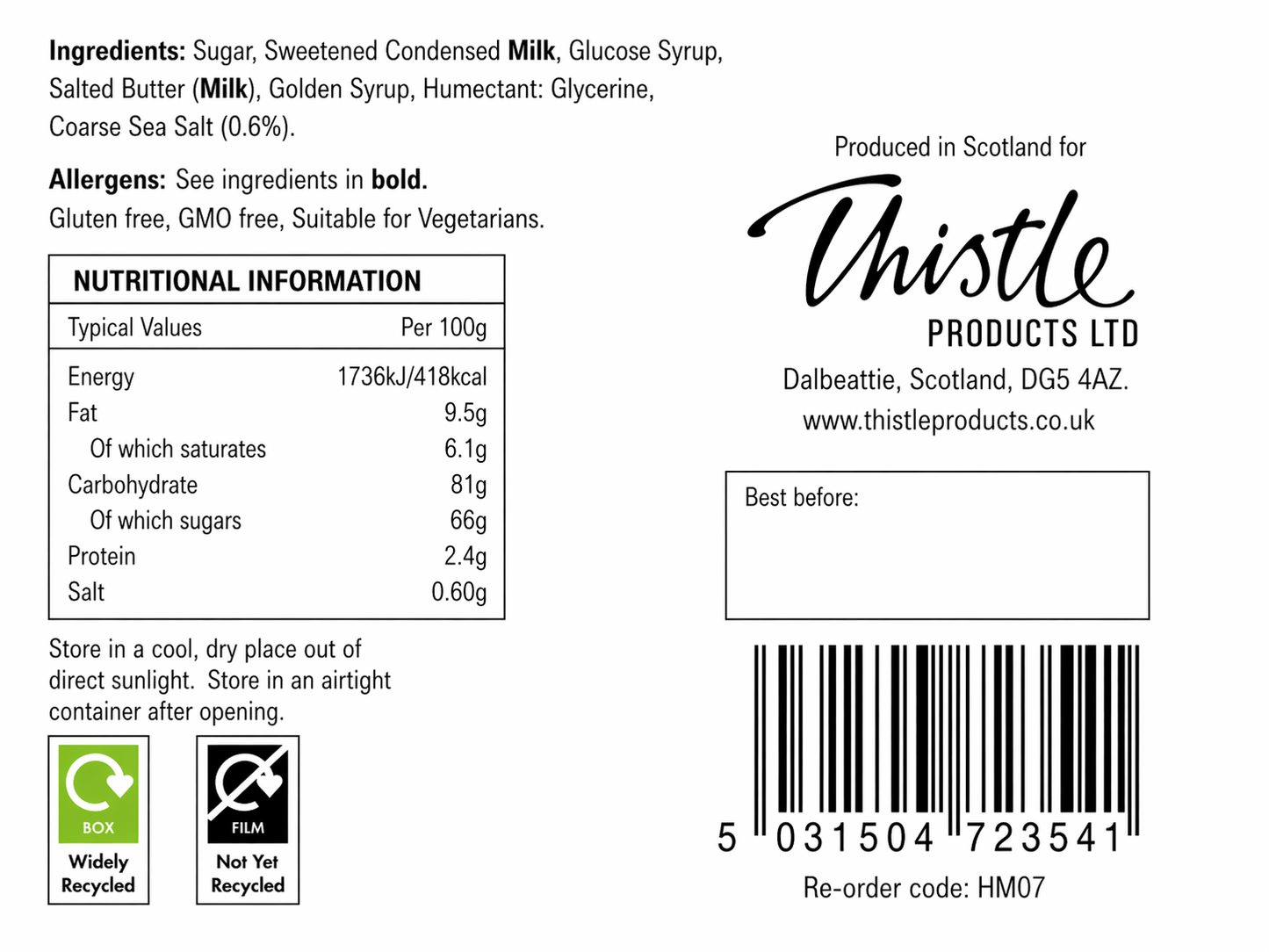 Scottish Skyline - Sea Salt Fudge 135g
