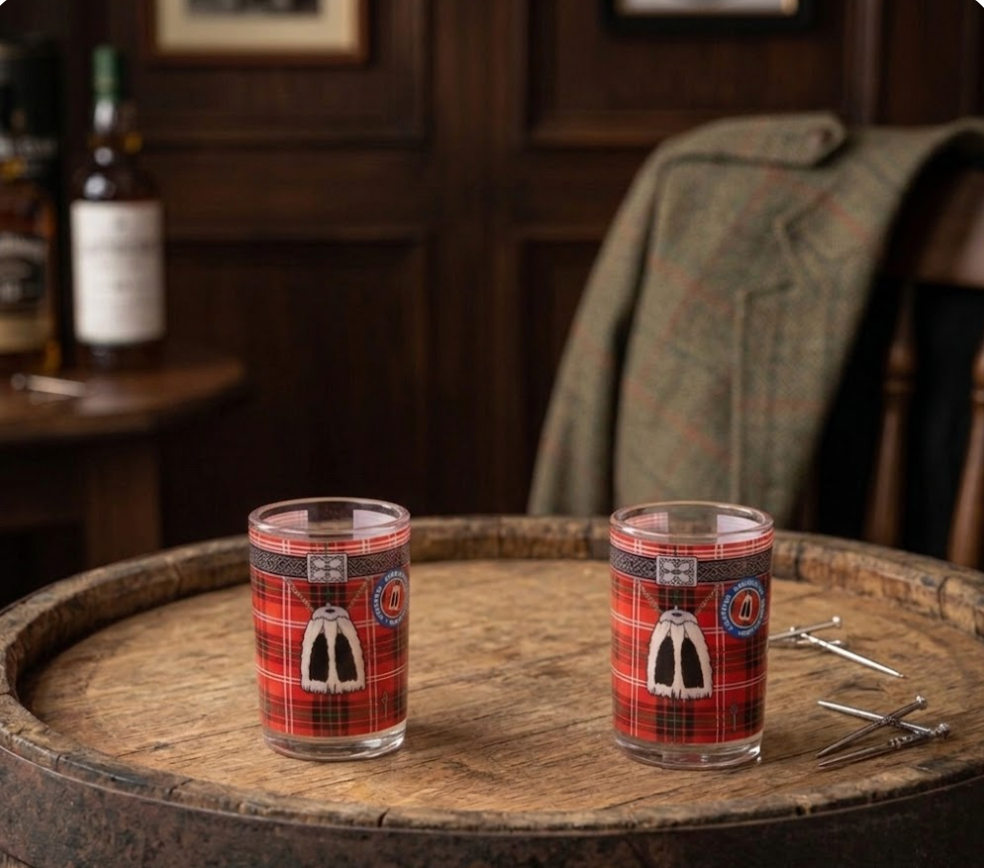 Tartan Kilt Shot Glasses - Twin Pack