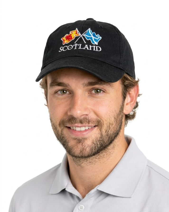 Black Crossflags Baseball Cap