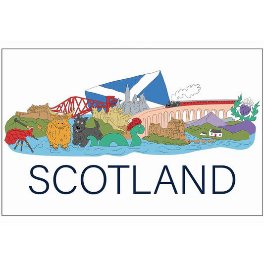 Scotland Collage Tea Towel