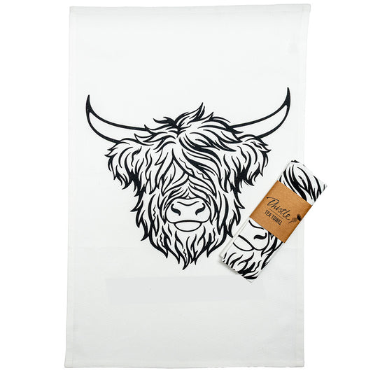Highland Coo Tea Towel