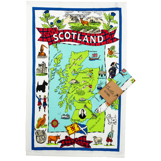 Map of Scotland Tea Towel
