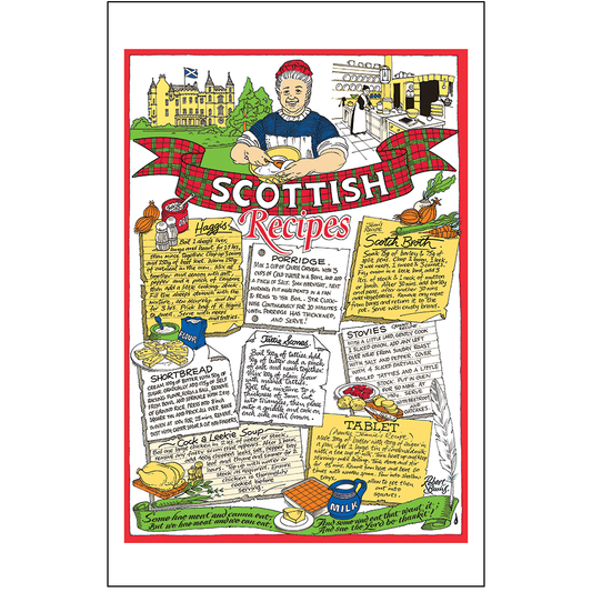 Scottish Recipes Tea Towel