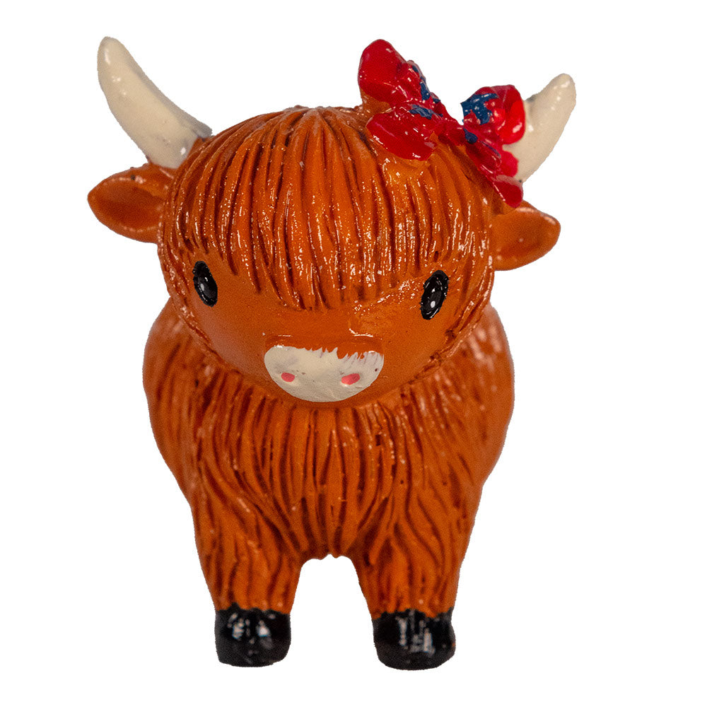 Coo Figurine  - Tartan Ribbon